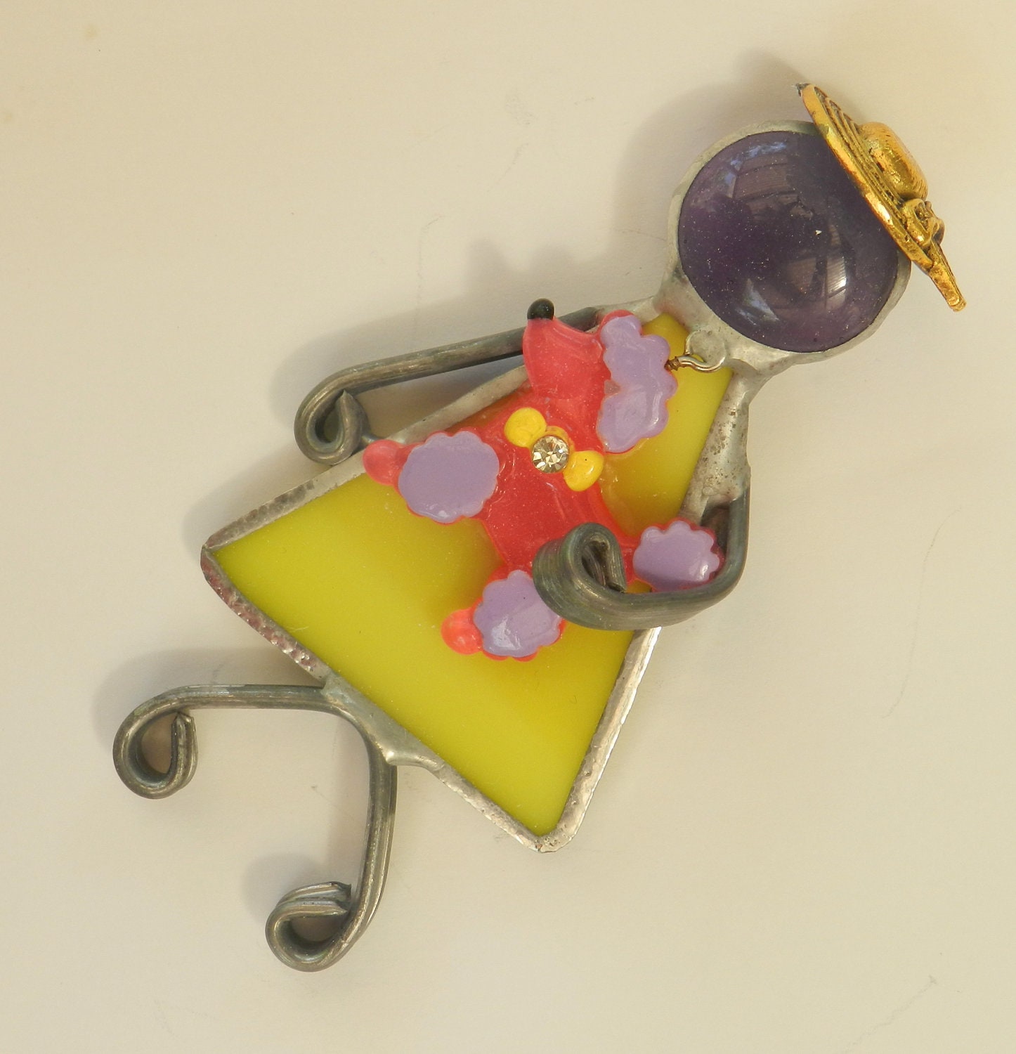 Girl magnet stained glass (vitrage) handmade by dalit glass free shipping