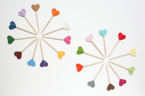 Cupcake Toppers - Hearts