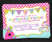 Sweet Shoppe Birthday Invitation Digital File YOU-PRINT Il_170x135
