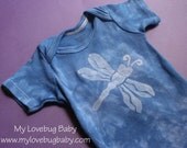 Dragonfly Onesie - Hand Dyed & Painted