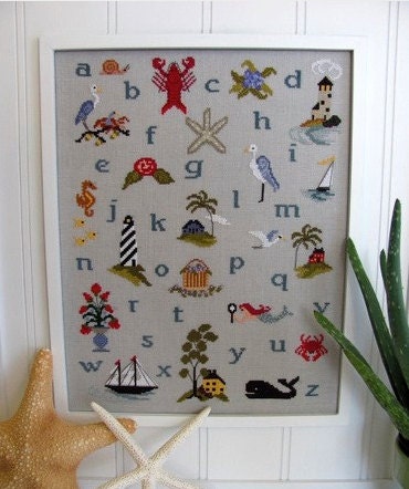 cross stitch pattern : spot of the bay sampler the bay needleart counted cross stitch diy