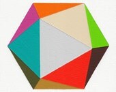 Giclee print - "Icosahedron" - 13" x 13" modern geometric abstract art