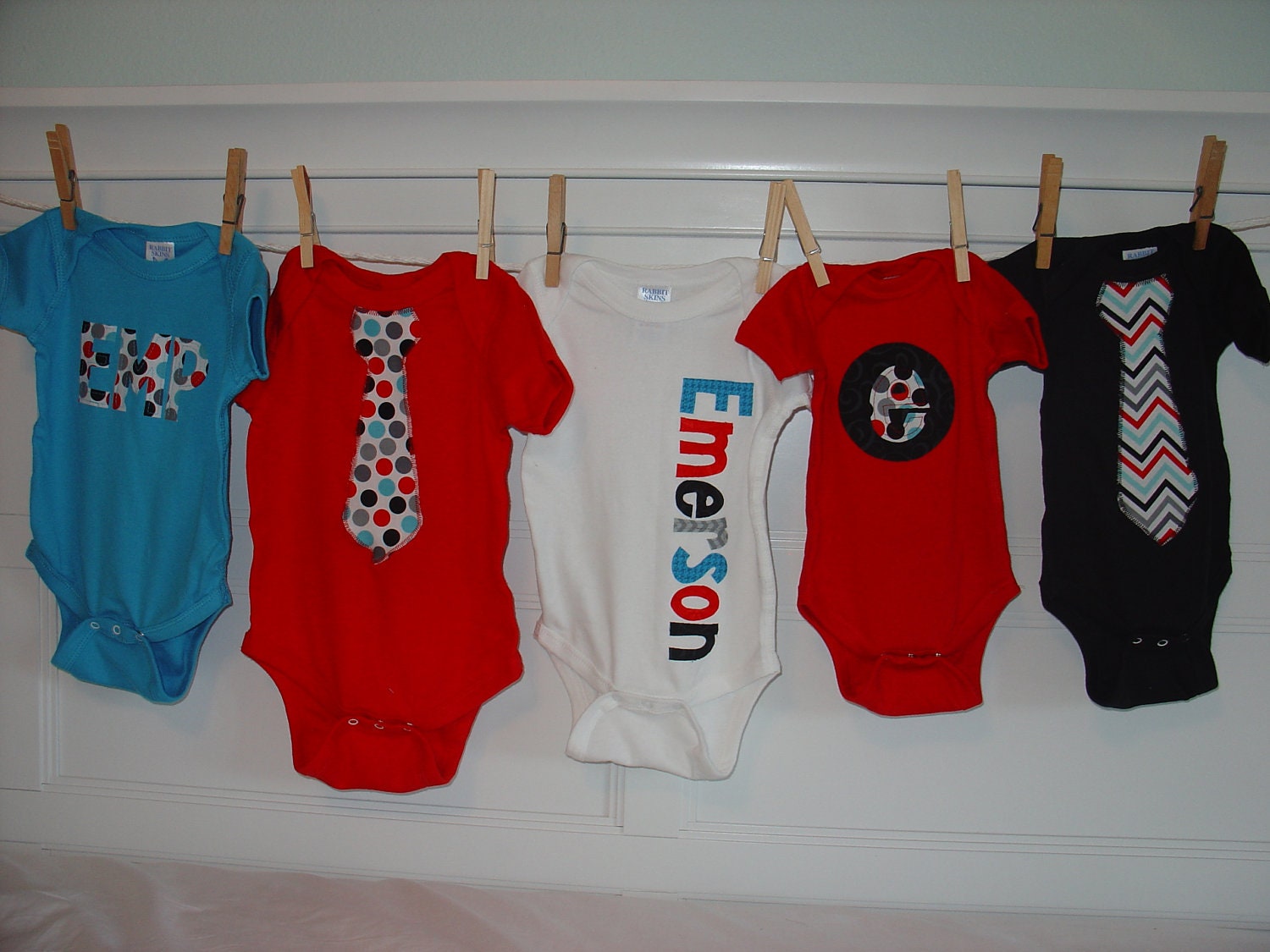 Boys Personalized Onesie Set, Perfect for Baby Shower Gift or Decoration - Celebration Dot and Chevron