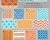 Baby Bedding- Design Your Own Modern Crib Bedding- Peeling Brights in Orange and Aqua
