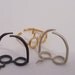Harry Potter ring.Gold plated 18K sterling siver glasses ring.Lightning scar.Adjustable geek scar ring.