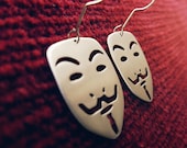 Guy Fawkes Mask V for Vendetta Pendant Earrings