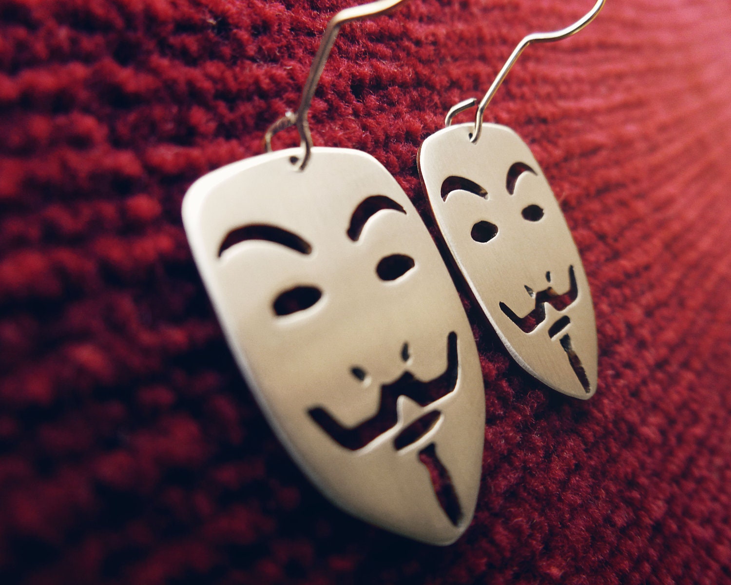 Guy Fawkes Mask V for Vendetta Pendant Earrings