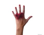 Deep red ring with crocheted statement bow - DirtyLush