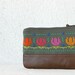 Clutch purse, cosmetic bag vintage embroidery, cactus