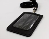 ID Badge Holder in Black made from Washable Kraft Paper