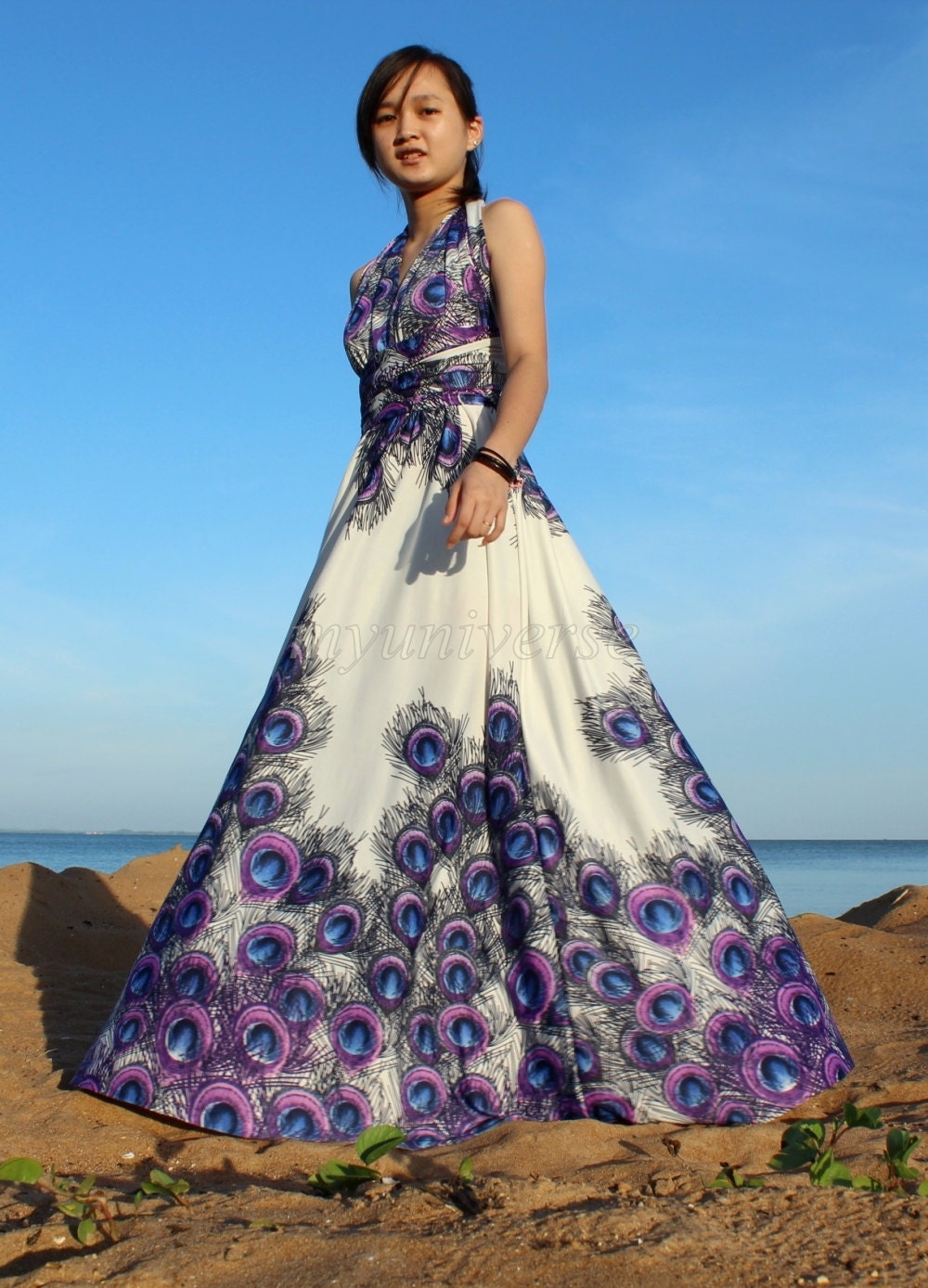 30% SALES Infinity Dress Wrap Convertible Dress Blue Bridesmaid Maxi Peacock Wedding Dress