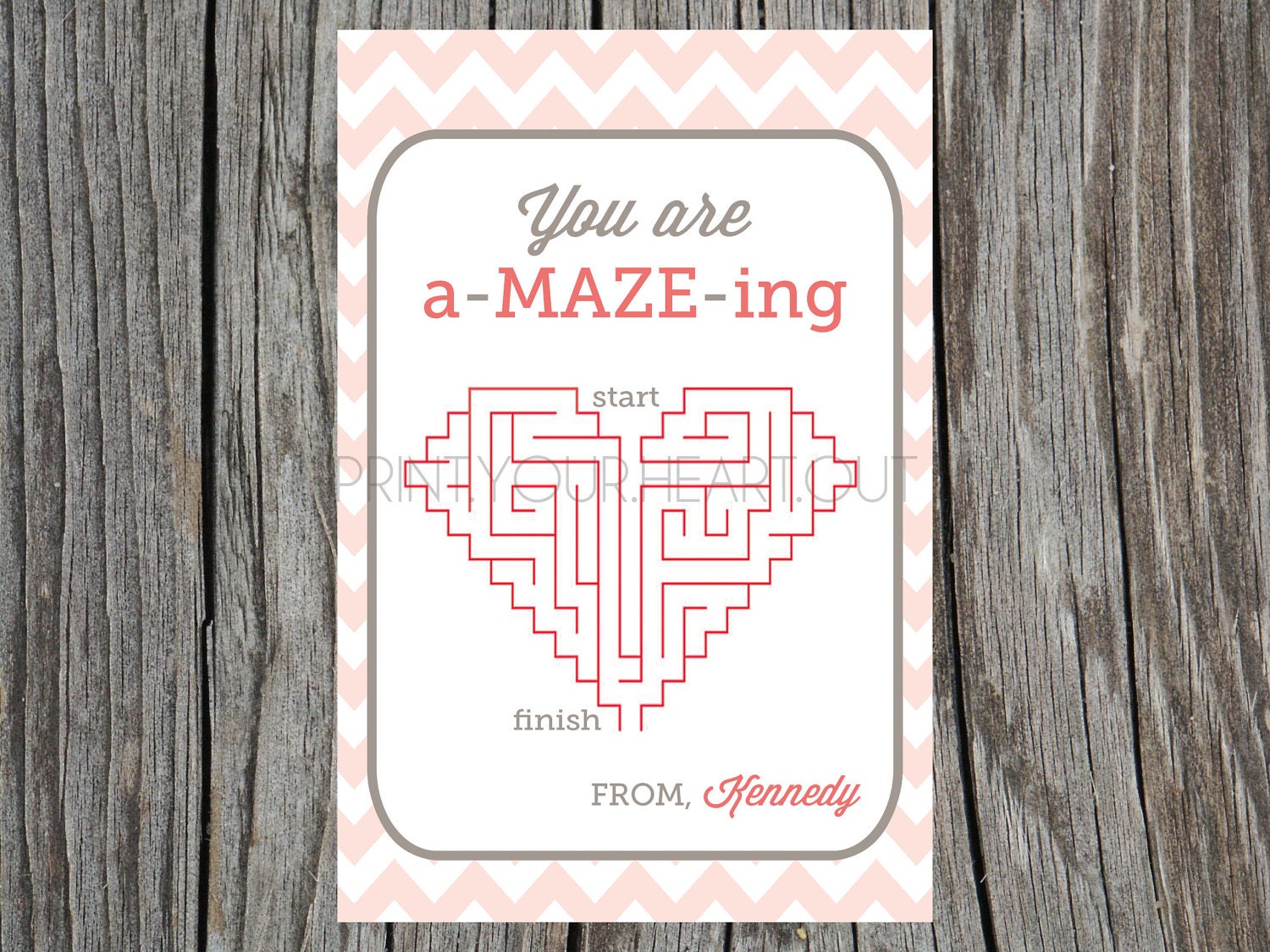 Printable Valentines Day Card with Maze Il_570xn