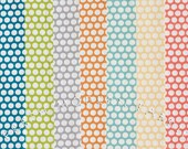 Fat Quarter Bundle Reverse Dots in 7 Colors, Mod Basics, Birch Fabrics, 100% Certified Organic Cotton