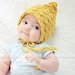 Practical Cable Mustard Bonnet Hat- Knit Baby Hat- Photo Prop Hat- Mustard Knit Hat-  Newborn Photography Prop- Great gift