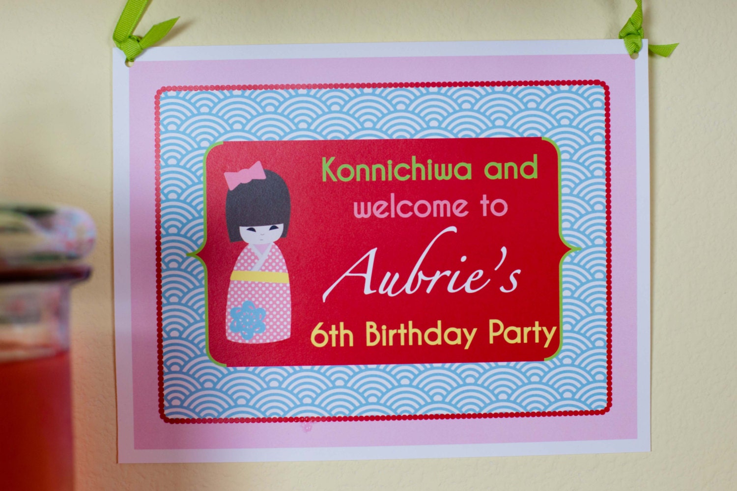 Kokeshi party- welcome sign- print your own Il_570xn