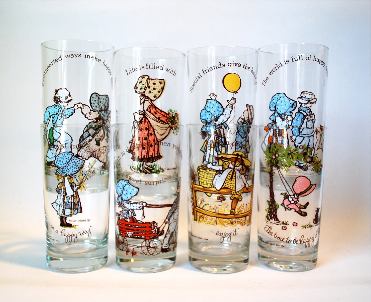 Holly Hobbie Drinking Glasses Set of 8
