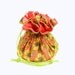 Drawstring Jewelry Pouch - Coral, yellow and green floral travel bag