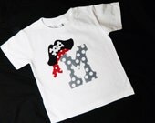 Ahoy Matey - Pirate shirt boy baby, toddler personalized birthday number or initial gray, red black pirate hat applique Fun for birthdays