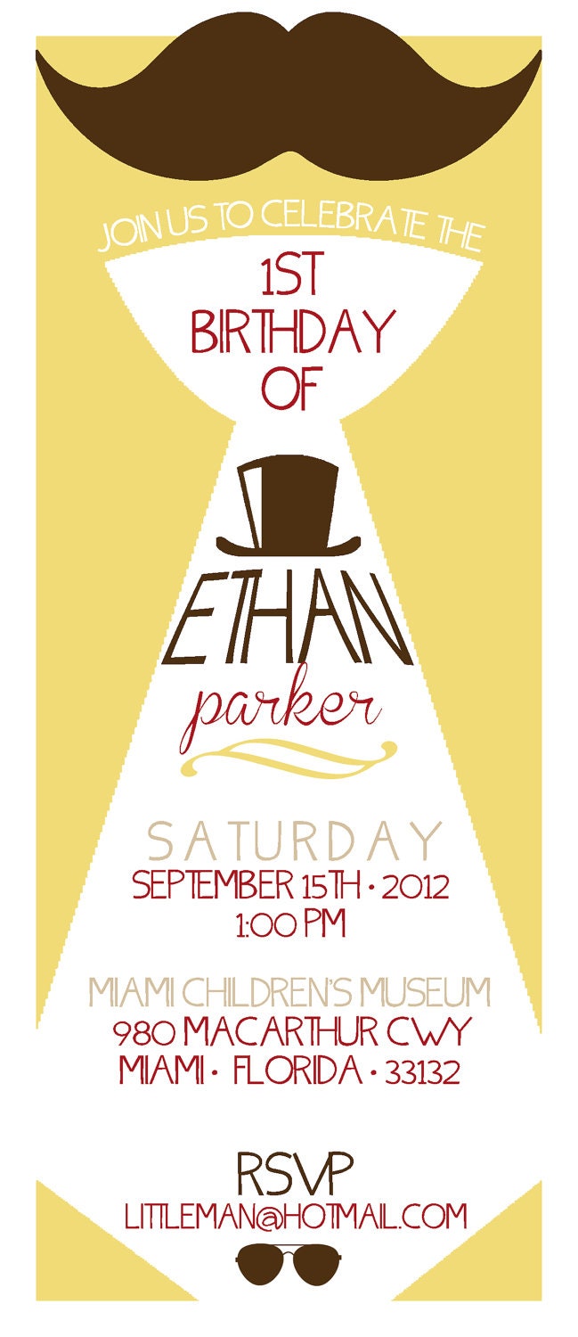Little Gentleman Birthday Invitation - DIY - Digital Il_170x135