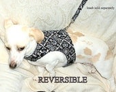 Goth dog harness black skulls hearts flame bandana barbed wire print reversible adjustable handmade pets clothing