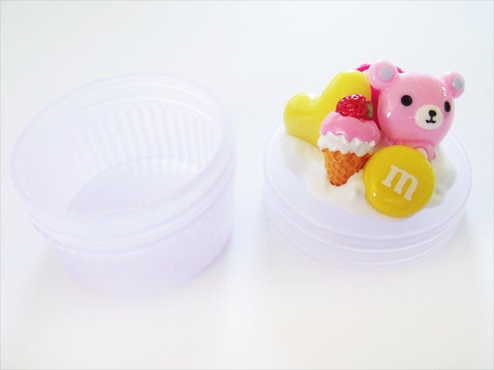 Mini purple round screw top decoden box kawaii