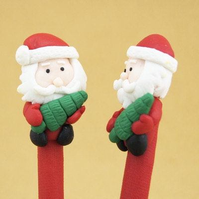 New Cute Fimo Polymer Clay Winter Christmas Santa Claus Tree