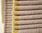 Reusable Cloth Wipes Pack of 16--"The Green Option"--Grey with Yellow Accent Edging--Ready To Ship