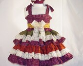 Baby Girl's Dress Children Clothing Boutique 2pc Toddler Outfit 4T-5T Twirl Skirt Smock Top Handmade Kid Clothes