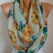 Spring Floral Infinity Scarf Shawl Circle Scarf Loop Scarf Gift -fatwoman