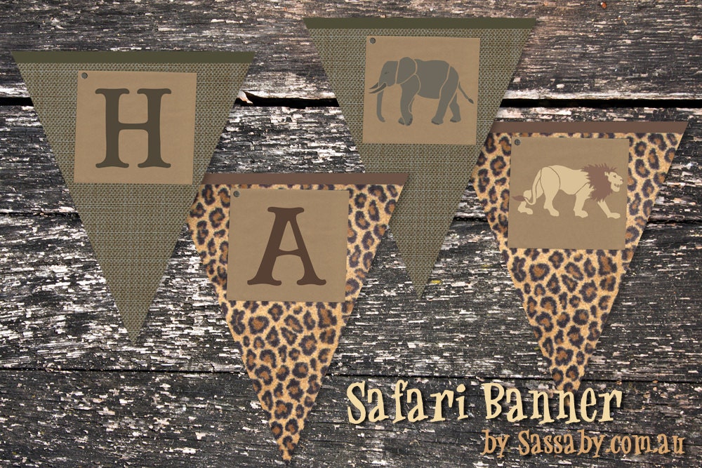 Safari Banner - Kids Birthday Party - DIY PRINTABLE FILES by Sassaby Il_170x135