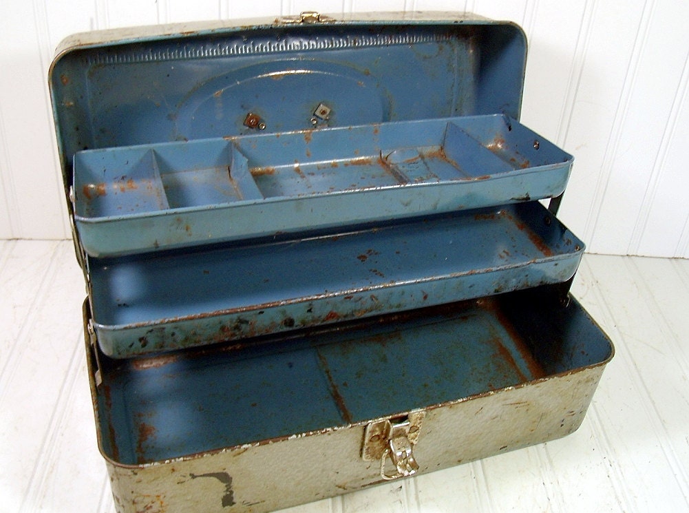 Union Steel Utility Chest - Vintage Tri-Level Tool Box - LeRoy, NY