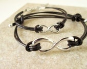 Chocolate Brown Leather Infinity Set for Him and Her