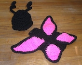 Hot Pink Butterfly cuddle cape photo prop - - TupeloHoneys