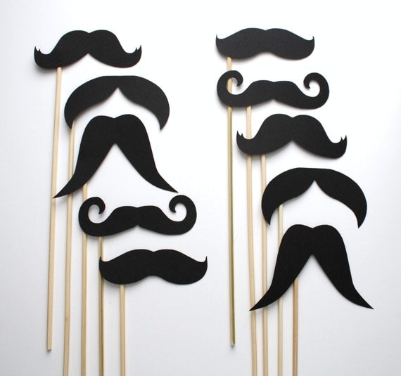Photo Booth Props. Wedding Photo Props. Photo Props. Mustache. Props on a Stick. Mustache on a Stick - The All Stache Pack