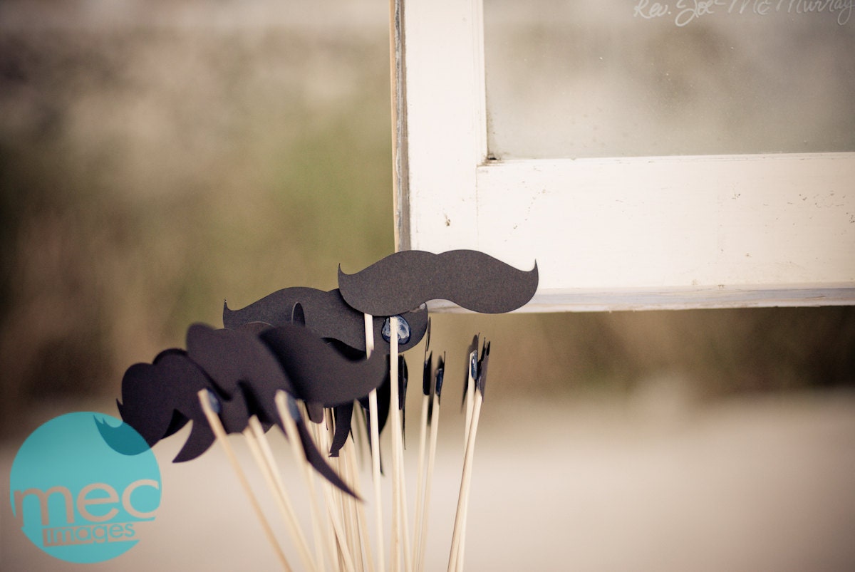 Photo Booth Props. Wedding Photo Props. Photo Props. Mustache. Props on a Stick. Mustache on a Stick - The All Stache Pack