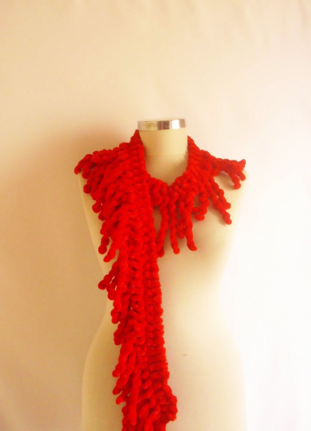 FREE SHIP Scarves RED Scarf Winter shawl stole silk bolero shrug necklace cohet handmade