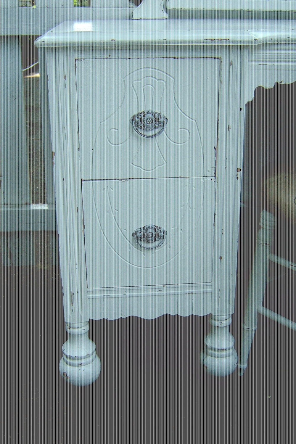 Fabulous White Vintage Shabby Chic Vanity, Mirror & Chair