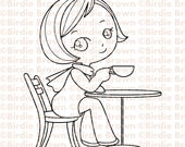 Digital stamp -- Retro Girl 03