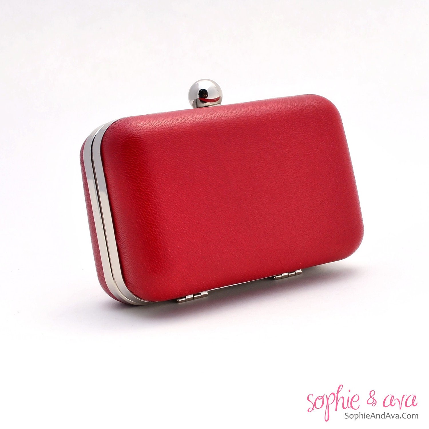 The Vivien Minaudiere in Lipstick leather