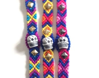 SALE Skull and Stud Friendship Bracelet