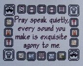 Pray Speak Quietly - Unframed Cross-Stitch Piece
