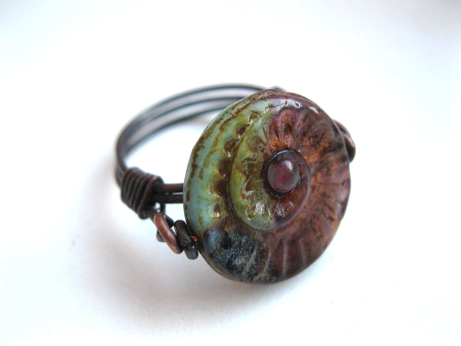 Fossil Hunter Cocktail Ring in size 10 1/2 or U 1/2 or your size. For the Steampunk Naturalist