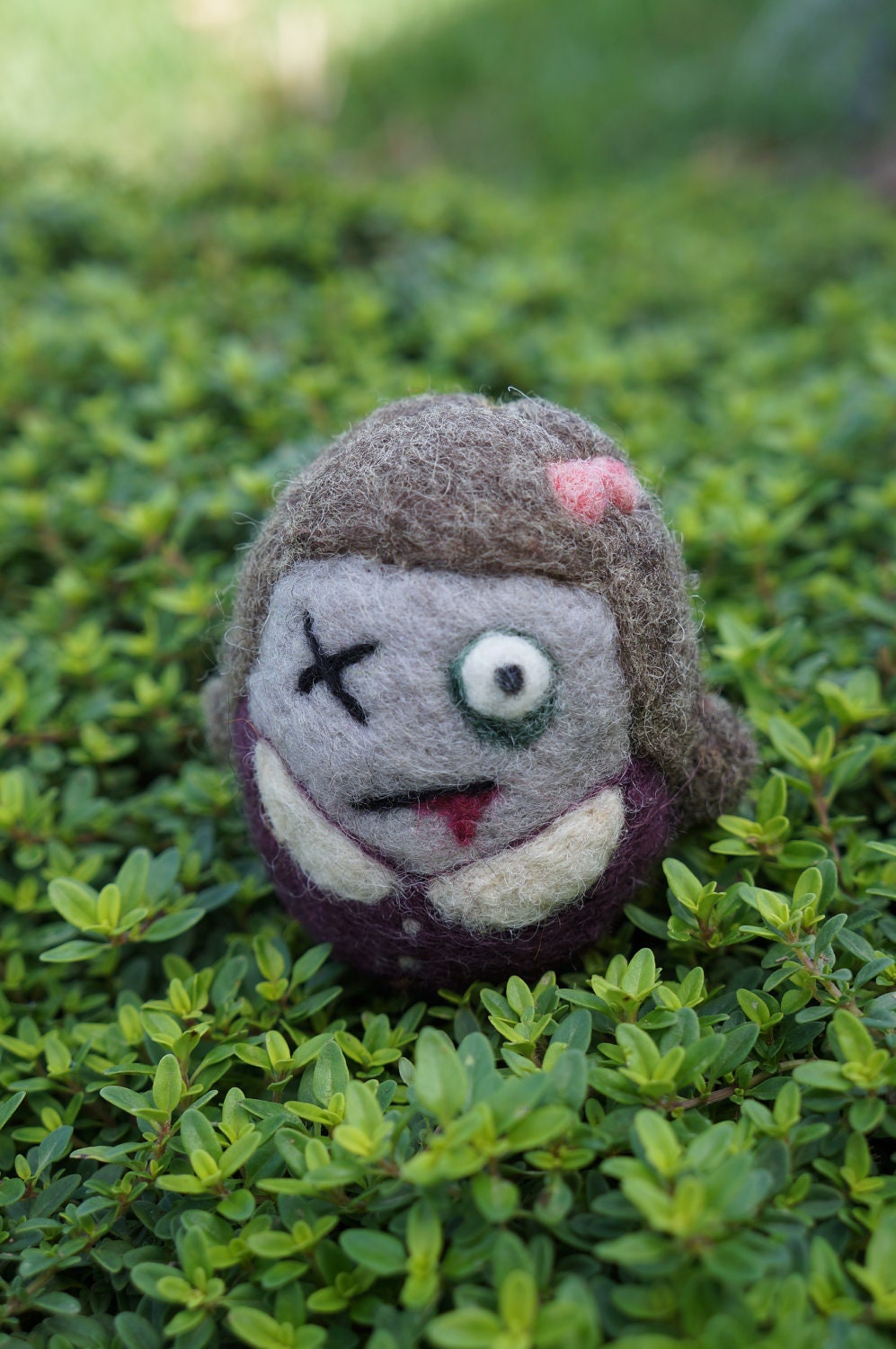 Zombie Girl - Needle Felted Wool Sculpture - MADE TO ORDER