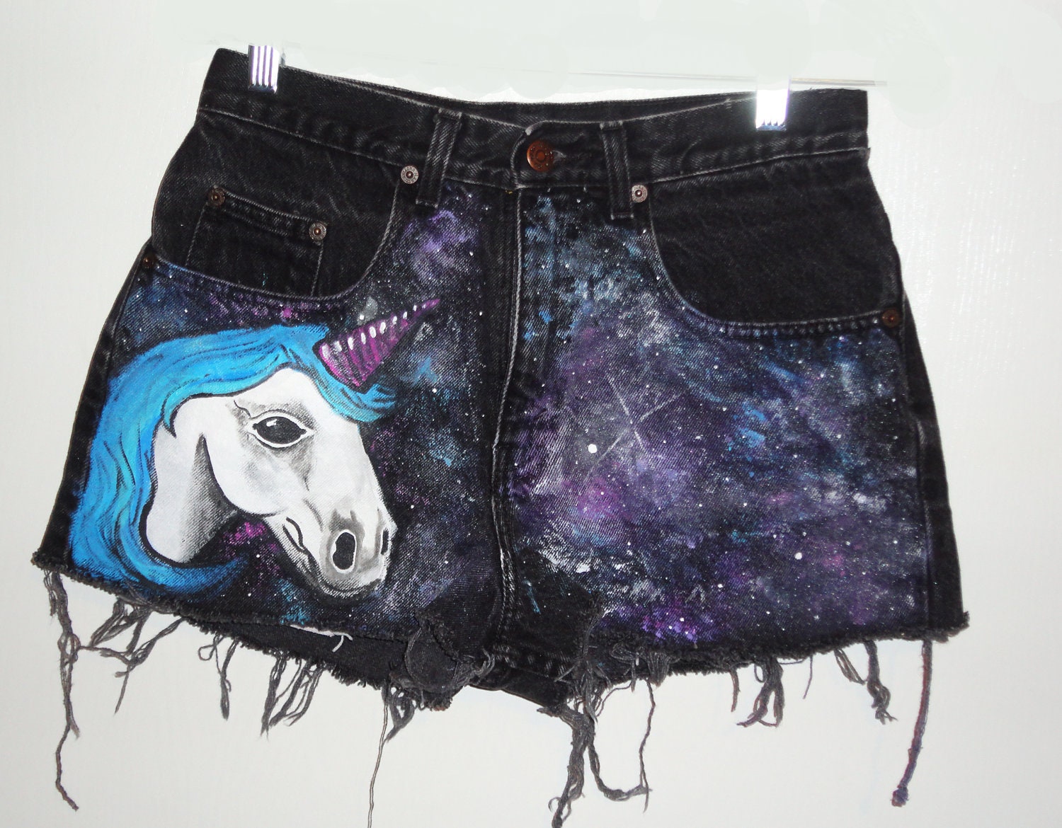 Amazing galaxy unicorn vintage high waist shorts