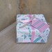 3 Sheets of Geometric Patterned Wrapping Paper - Pink, Turquoise and Grey