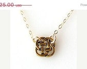 SALE round celtic necklace, celtic knot necklace, bridesmaid gift, dainty necklace, 14k gold filled chain, bridal jewelry, simple necklace