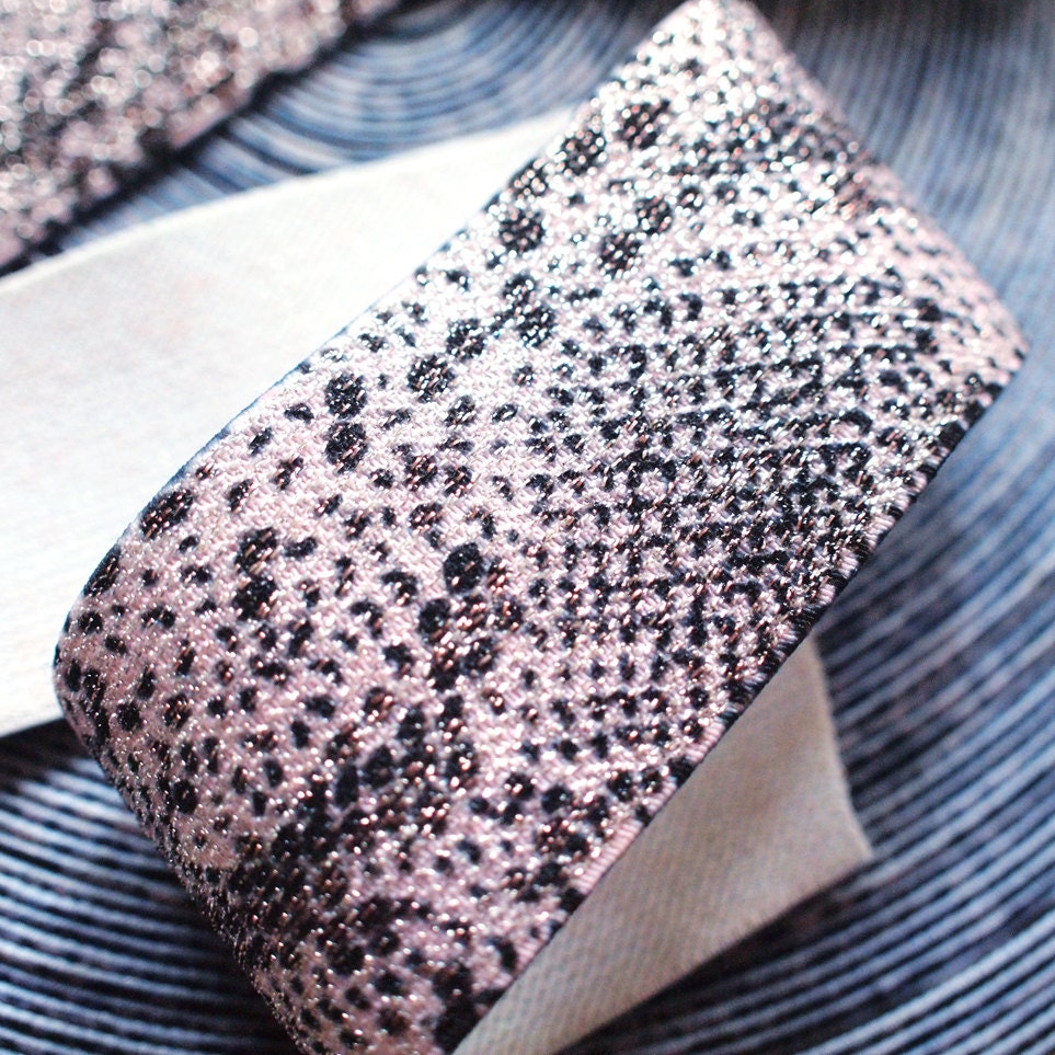 NEW STOCK 2" Shiny Faux Snake Skin Print Elastic Band. (1 Yard)
