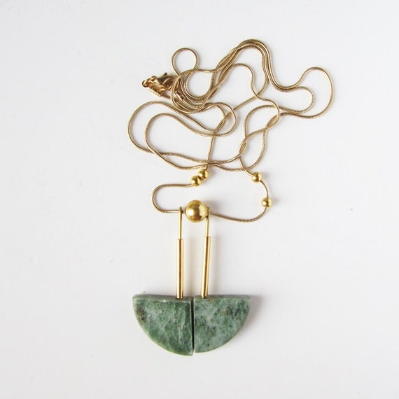NEW -  green marble necklace