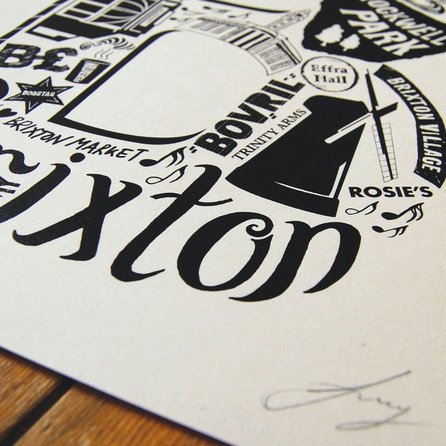 Best of Brixton limited edition screenprint // London Letters series