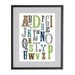 11x14 Lime Green, Chocolate Brown and Navy Blue Vintage Alphabet Nursery Art Print by Jayna Denbow
